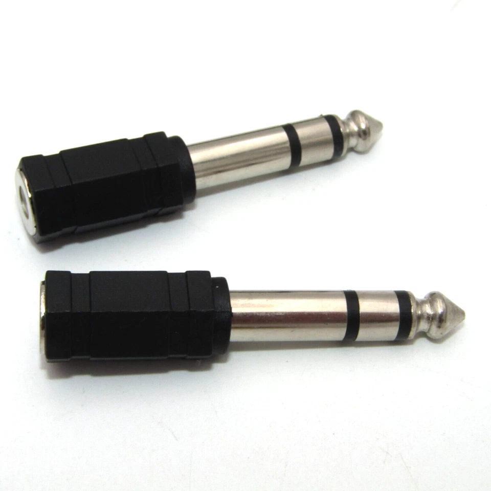 ( 2 PCS ) 1/8" 3.5mm Female Jack to 1/4" Male Plug Stereo Headphone Audio CAA29 - Image 1 of 1
