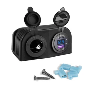 Panel de tienda de dos orificios QC 3. Cargador USB doble 0 36W enchufe encendedor de cigarrillos 12V - Imagen 1 de 5