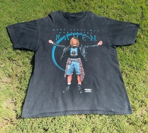 Vintage 1998 WHAT ABOUT RAVEN WCW WWF Wrestling T shirt size large 100% COTTON - Picture 1 of 5
