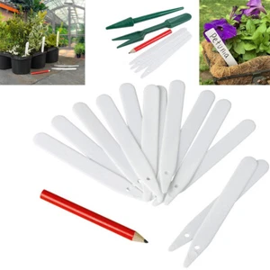 Kunststoff Pflanzenetiketten Gartenarbeit Namensschilder Blumen Töpfe Stick Samen Tablett Bleistift Stift - Bild 1 von 19