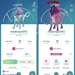 Pokémon Tra de -- Non Shiny Dynamax Suicune----trade 20k dust - Picture 1 of 1