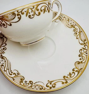Antique Dore a Sevres France Gold Gilded Encrusted Swirl Cup & Saucer c.1891 - Picture 1 of 18