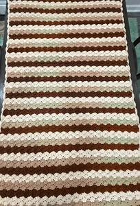 Vtg. Roseanne Bar Couch Throw~Brown Beige & Moss Green 38x60” Retro/Y2k/Cottage - Picture 1 of 5