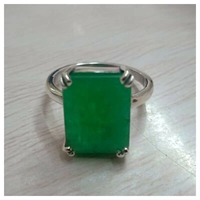 925 Sterling Silber Handarbeit Laborgefertigt 8,00 Karat Smaragd Edelstein Ring - Bild 1 von 3