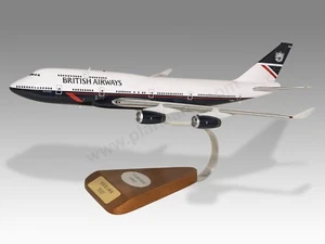 Boeing 747-400 British Airways Landor Solid Wood Handcrafted Display Model - Picture 1 of 13
