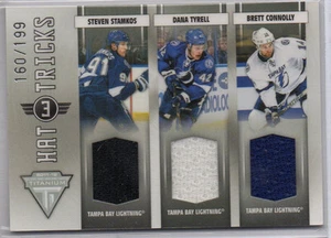 2010-11 Titanium Hat Tricks Tripla Maglia /199 Stamkos/Tyrell/Connolly Lightning - Foto 1 di 2