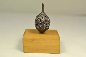 Vintage Sterling .925 Filigree Dreidel With Wood Stand Ornate - Picture 1 of 3