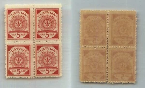 Latvia 🇱🇻 1918 SC 1 MNH block of 4 map. rtc1498 - Picture 1 of 1