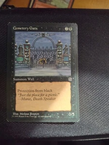 Magic the Gathering Cemetery Gate (44b/140) Homelands LP Minor Wear On Corners - Picture 1 of 9