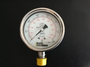 Pressure Gauge AISI-316 Black Teknigas 7000psi Oxygen x 1 - Picture 1 of 1