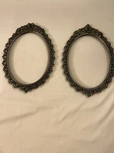2 Cornici in metallo ovale decorate neo classiche stile liberty vintage inglesi francesi inglesi - Foto 1 di 4