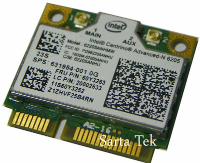 Intel Centrino Advanced-N 6205 62205ANHMW doble banda Lenovo 60Y3253 20002533 Foto 1 de 2
