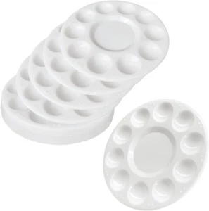 15 Pack Paint Tray Palettes for Kids, Plastic White Palettes for Students, Paint - Picture 1 of 9