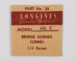 Longines Genuine Material Bridge Screws (Long) Part #38 for Cal. 9LT - Picture 1 of 2