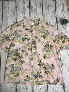 H&M Pink Tiger Print Hawaiian Shirt – Vintage style size XL - Picture 1 of 3
