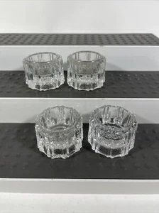 4er Set Vintage runde Klarglas Salzkeller Dips offene Schüssel - Bild 1 von 6