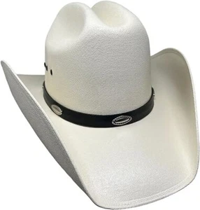 Child Authentic Classic Cattleman Straw Cowboy Hat with Silver Conchos-One size - Picture 1 of 7
