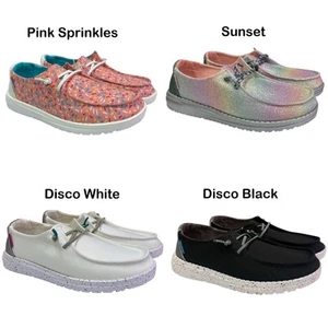 Hey Dude Wendy Youth Girls Lightweight Canvas Slip-On Shoe - Picture 1 of 29