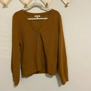 Madewell Burnt Orange Button Front Cardigan size Medium - Picture 1 of 5