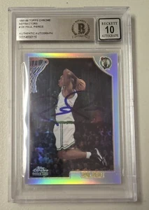 Paul Pierce Signed 1998 Topps Chrome Refrac Rookie Card Beckett Auto 10 Celtics - Picture 1 of 4