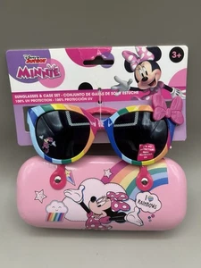 Disney Junior Minnie Mouse Rainbow Sunglasses & Case 100% UV Protection - Picture 1 of 2