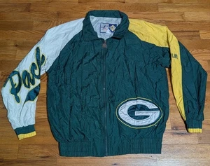 Vintage Logo Athletic Green Bay Packers Jacket - LARGE - Sleeve Spellout Zipper - Picture 1 of 23