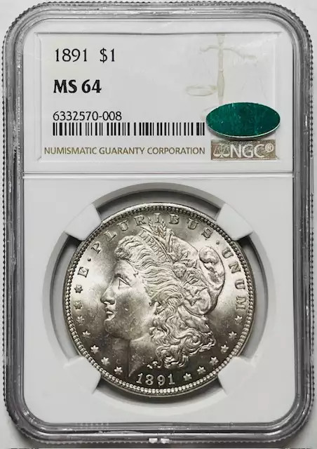 6ペンス MS64 PCGS 1891 イギリス シルバー 銀貨 古銭 MS 64 Graded 1891 Year Morgan US Dollars (1878-1921) for