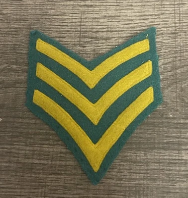 CHEVRON SERGEANT MILITARY ARMY NAVY RANK STRIPES TACTICAL IRON ON PATCH - Image 1 of 2