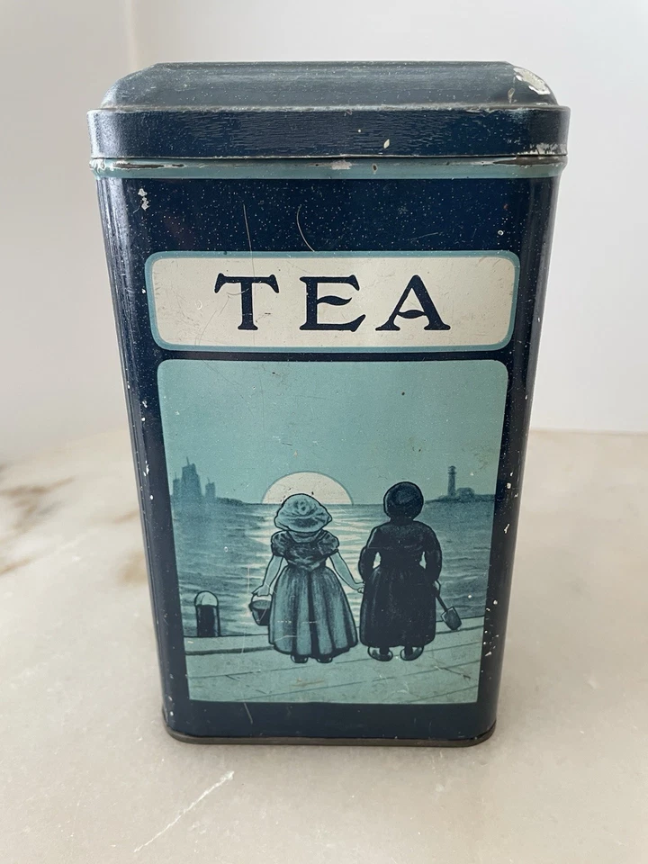Vintage Itens Quality Products Tea Tin Featuring 4 Dutch Pictures - Image 1 of 4