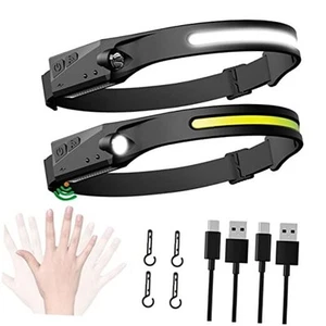 LED Rechargeable Headlamp (),Headlamp Flashlights with Motion 2 Pack - Picture 1 of 7