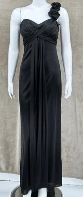 Vestido Steppin Out Para Mujer 5 6 Negro Un Hombro Volantes Maxi Vestido Formal HOCO Y2K Foto 1 de 4