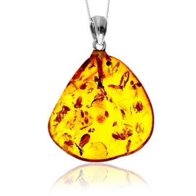 925 Sterlingsilber & Kognak Baltisch Bernstein Exklusiv Einzigartig Anhänger - Bild 1 von 3