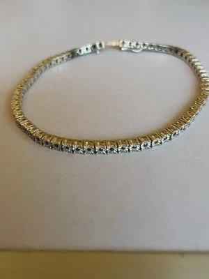 Limited Edition Natural Red Diamond Sterling Silver Tennis Bracelet 1/2ct - Image 1 of 4