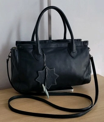 Radley Vintage Leather Satchel Bag - Black - image 1 of 4