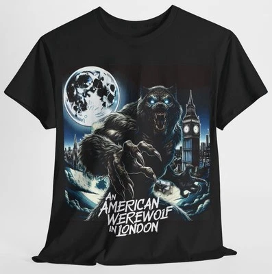 An American Werewolf In London T Shirt - 80’s Horror Classic Retro Tee - New - Image 1 of 4