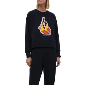 ZIMMERMANN Starcat Embroidered Sweatshirt Navy Pullover Terry Women's 3/US 10 - Picture 1 of 9