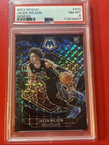 2023-24 Panini Mosaic GENESIS Jalen Wilson Rookie RC Prizm #203 PSA 8 SSP - Picture 1 of 4