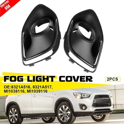 Fog Lamp Light Bezel Cover Set For Mitsubishi Outlander Sport ASX RVR 2013-2015 - Image 1 of 4