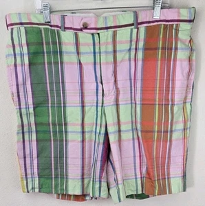 Polo By Ralph Lauren Dress Shorts Adjustable Size 34 - 38 Plaid Pastel Cotton - Picture 1 of 13