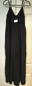 NWT American Eagle Black V-Neck Strappy Wide Leg Jumpsuit • Womens Size Medium - Picture 1 of 11