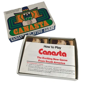 Canasta Vintage Playing Cards With Instructions ( Complete ) - Picture 1 of 9