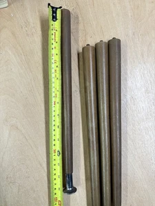 4 VINTAGE TEAK WOOD DANSETTE BRASS FURNITURE CABINET LEGS MID CENTURY 1960s - Picture 1 of 9