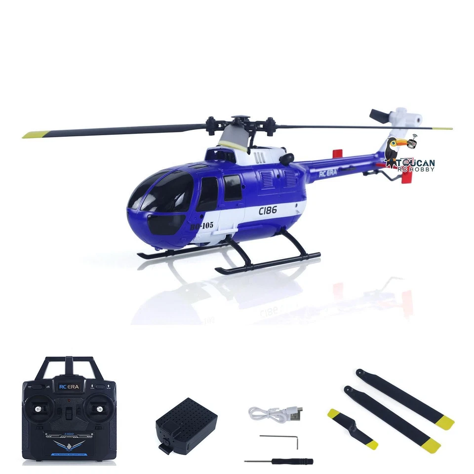 1/48 RC C186 4CH Flybarless RC Helicopter RTF Model Barometer Altitude Hold - Image 1 of 4