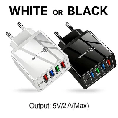 AURUM 4-fach Port USB Ladegerät Mehrfach Stecker 5V 2A 10W Netzteil Charger Netzteil