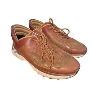 Zeba Hands Jet Free SlipIn Walking Sneakers Brown Leather Athletic Shoes Mens 11 - Picture 1 of 15