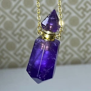 1 pieza Venta al por mayor Botellas de Perfume Amatista Natural Cuarzo Cristal Colgante gema - Imagen 1 de 7