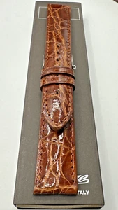 SPLENDIDO CINTURINO COCCODRILLO MM18/16 GOLD CHIARO HANDMADE - Imagen 1 de 3