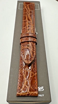 SPLENDIDO CINTURINO COCCODRILLO MM18/16 GOLD CHIARO HANDMADE