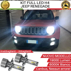 KIT LED H4 6000K CANBUS XENON 19000 LUMEN REALI PER JEEP RENEGADE NO AVARIA LUCI - Foto 1 di 10