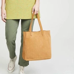 Madewell Tote Women's Gold The Medium Transport Corduroy Suede Edition Boutique - Picture 1 of 8